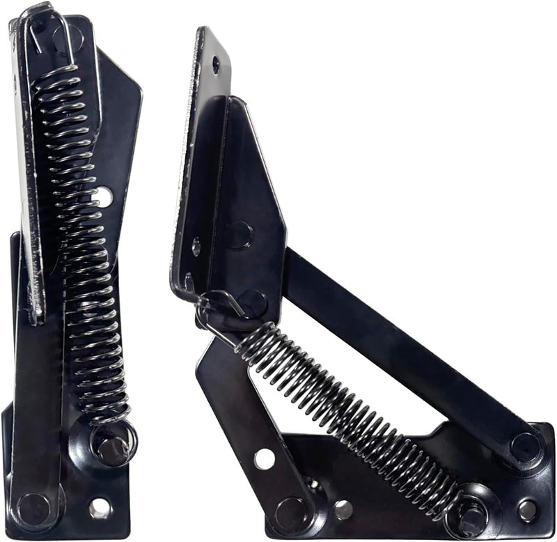YIDELAI Spring Hinge (1 Pair) 90 Degree Folding Lifting Bracket, Sofa Bed Hinge, Suitable for Cabinet Doors, Furniture Storage Boxes (black1) - Image 1